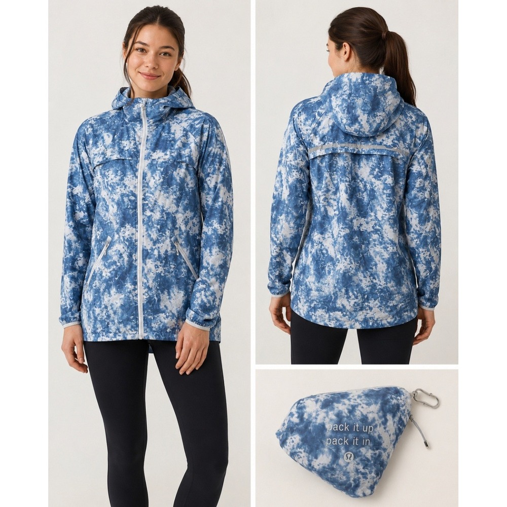 Lululemon Miss Misty Jacket II Sz 4 Sea Side Silver Fox Blue Gray Athleisure Run